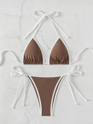 Bikini Sexy 2 Pièces Femme Marron