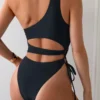 Monokini Femme Noir Asymétrique