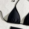 Bikini 3 Pièces Femme Noir Bohème – Ras-du-cou & Jupe Assortie