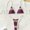 Bikini Sexy Femme Rayé à Sangles Ajustables