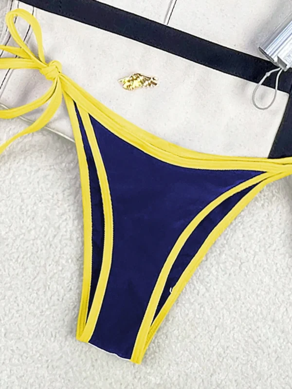 Bikini 2 Pièces Femme Bleu&Jaune